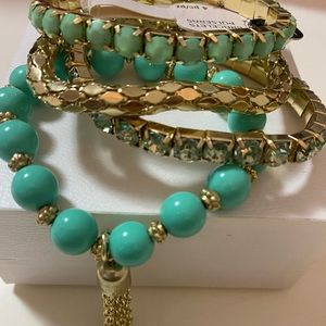 ‼️5/20‼️ multi layer of teal and gold combination with a tassel.